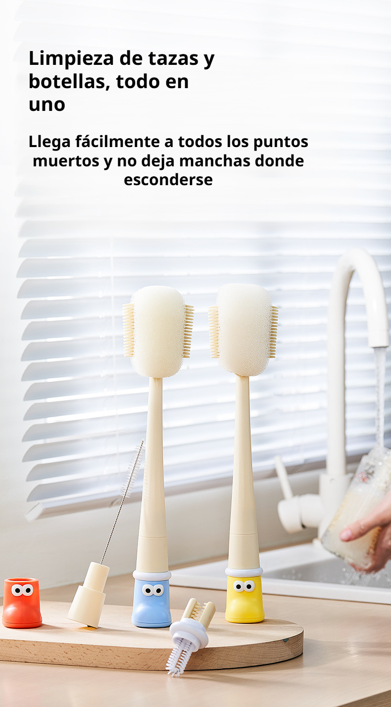 Cepillo de esponja 5 en 1 para termos y botellas