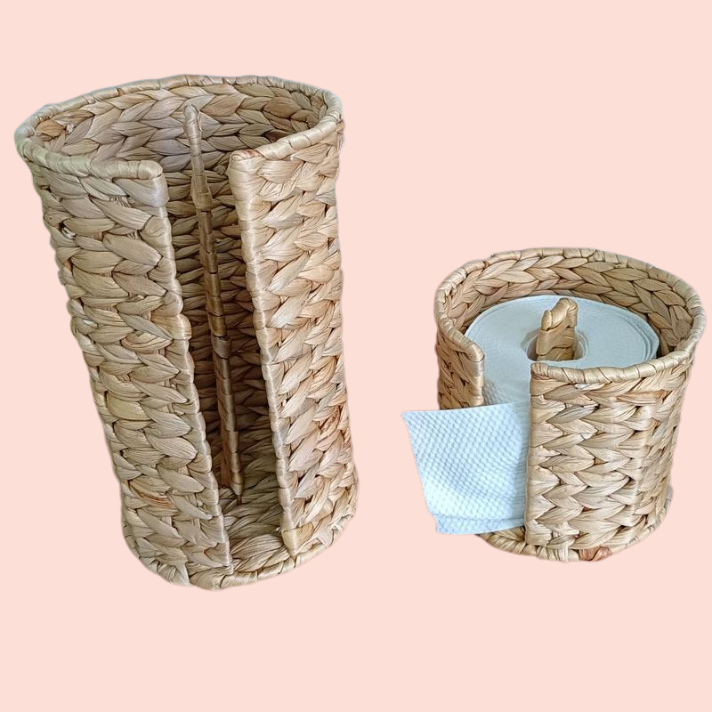 葫蘆草手工編織紙筒收納籃 稻草收納籃 美式田園新風格