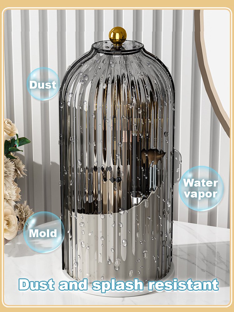 Rotating makeup brush storage tube