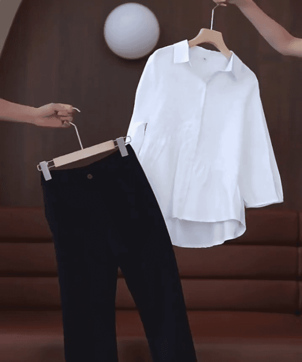 여성 기질 패치워크 와플 셔츠