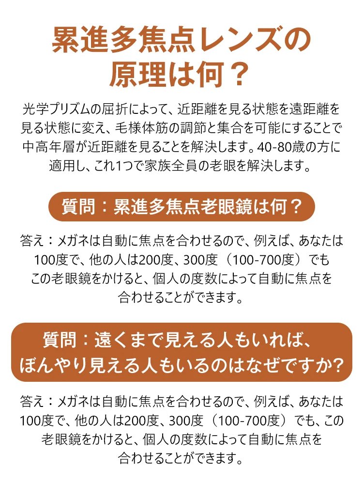 読書や作業に最適なスマートズーム老眼鏡