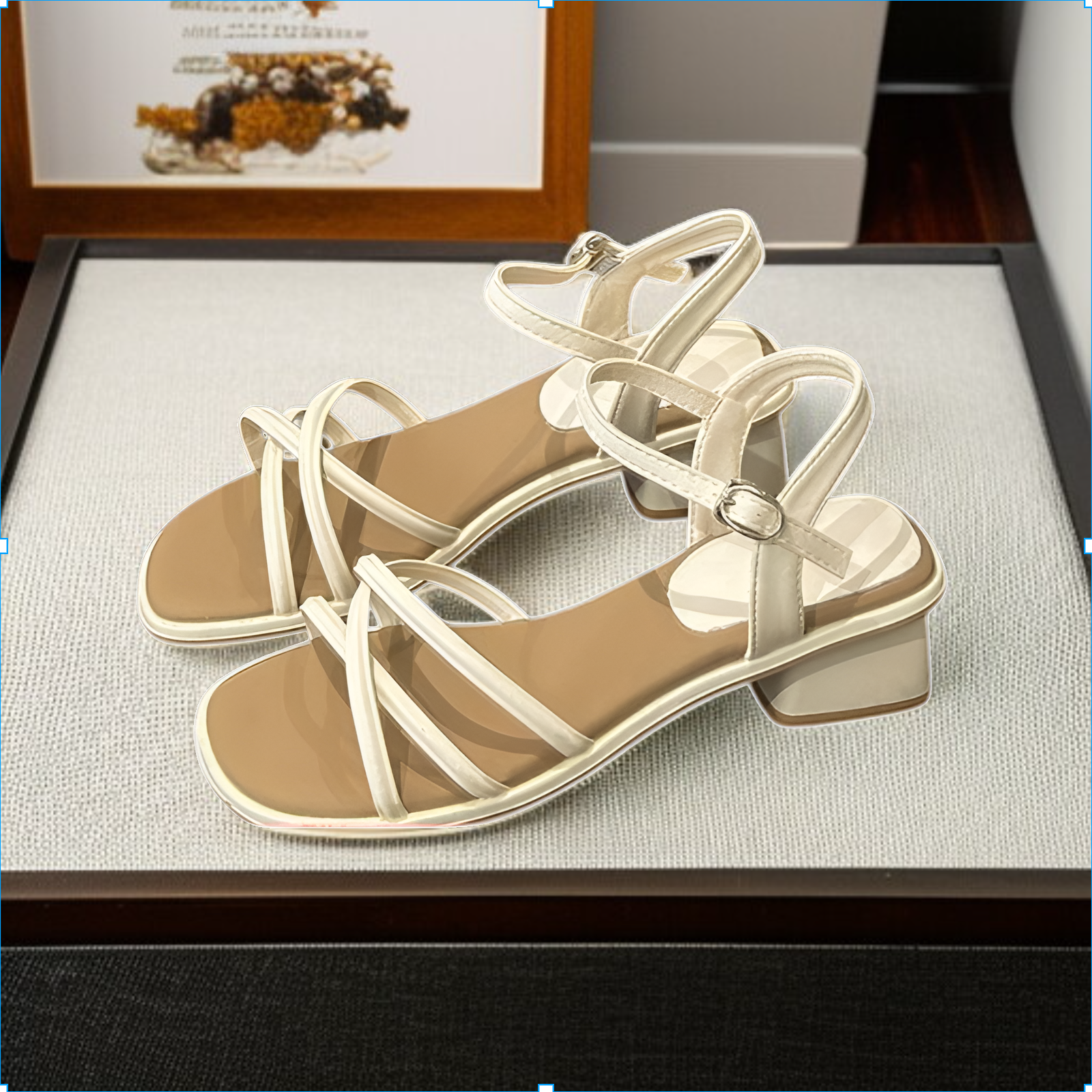 JMY-サンダル レディース 新作 夏 オールマッチサンダル ローヒール フレンチサンダル イブニングウィンド フェアリースタイルサンダル スカート付き ローマンサンダル