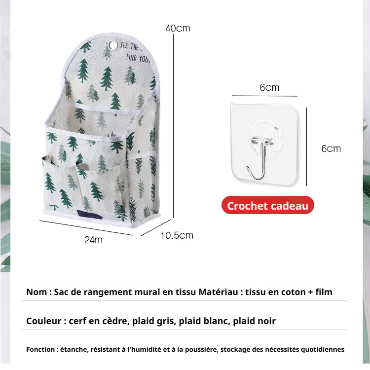 Sac de Rangement en Tissu Mural 