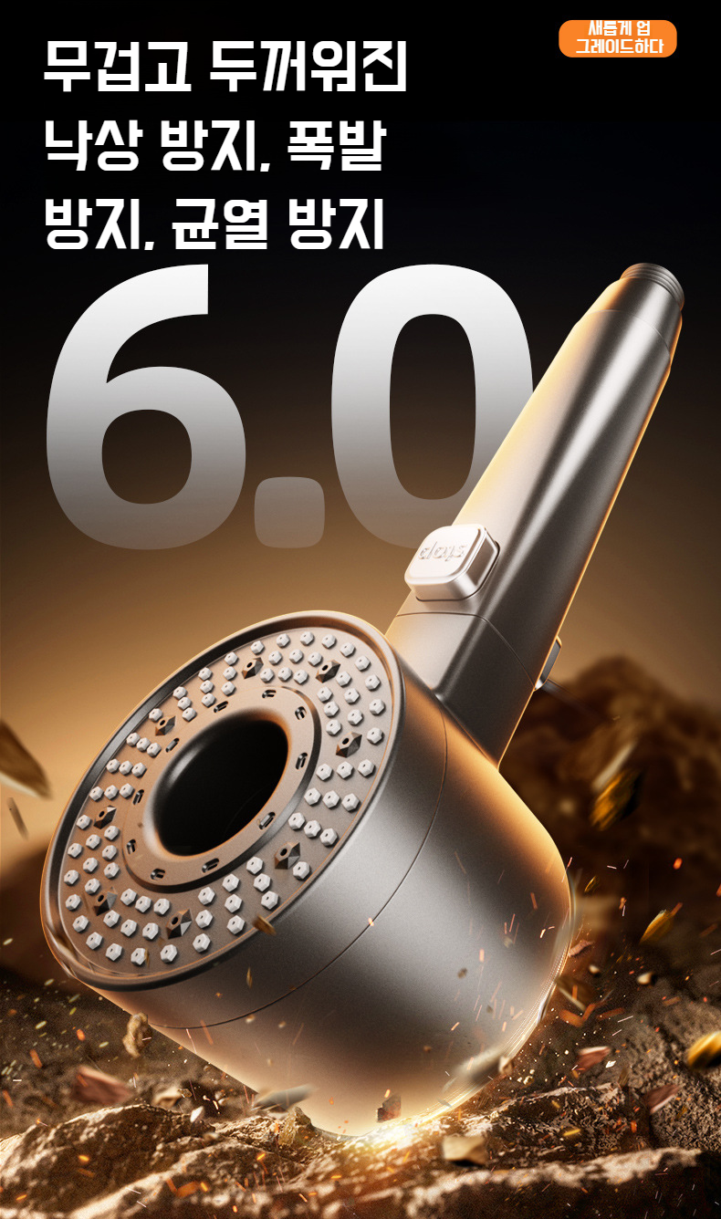 여러 단계로 조절 가능한 샤워헤드 조작 이미지