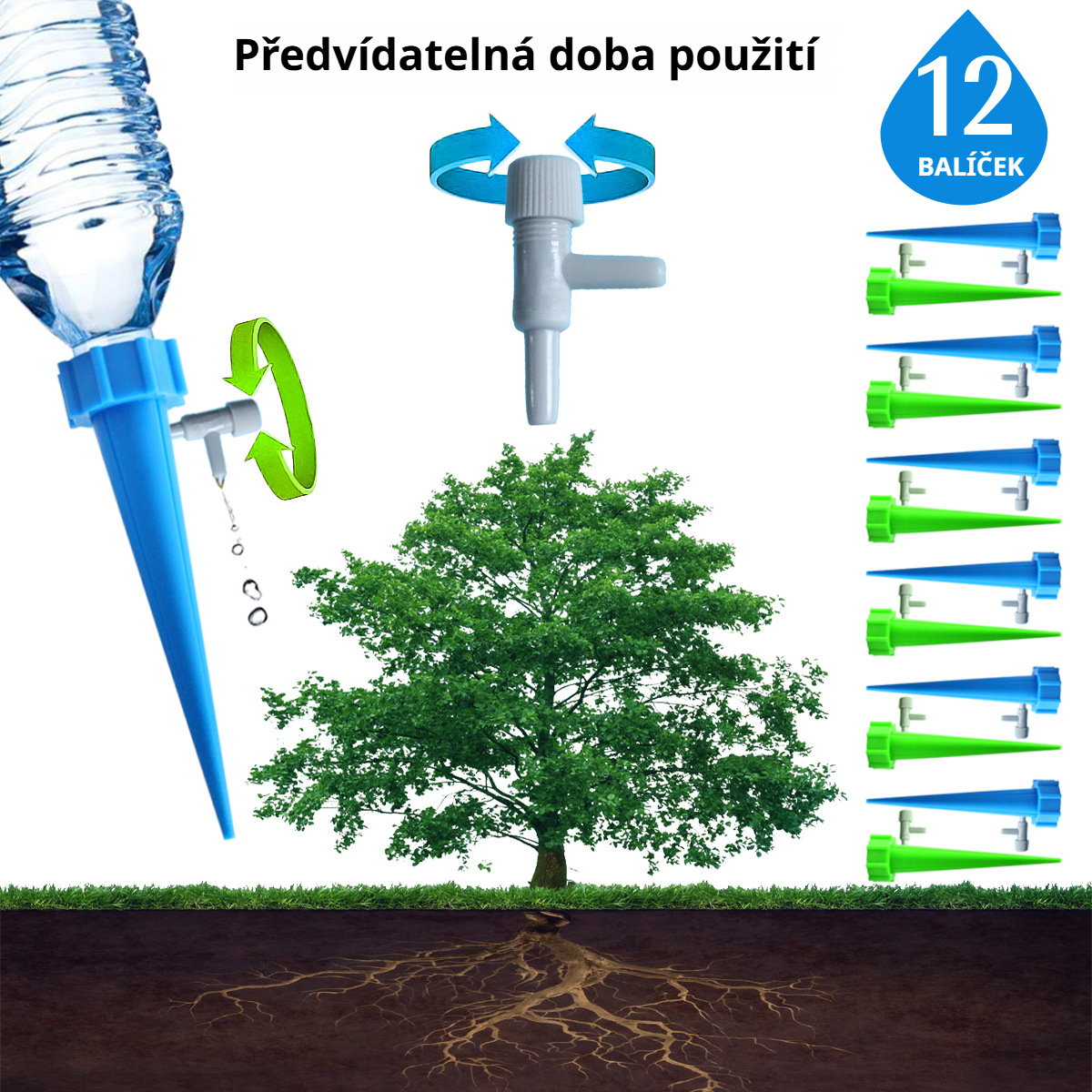 Přepínatelný ventil pro flexibilní regulaci závlahy