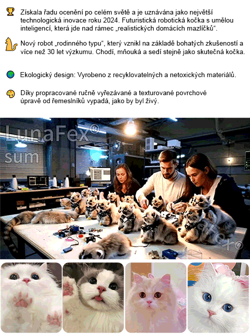 Simulovaná elektrická plyšová kočka