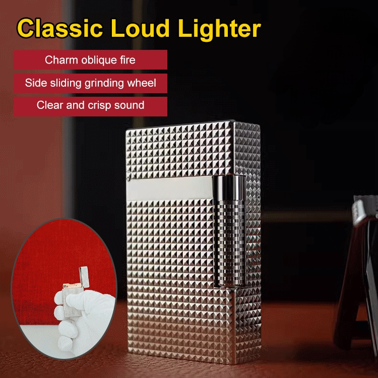 Diamond pattern Dupeng double flame cigar high-end lighter