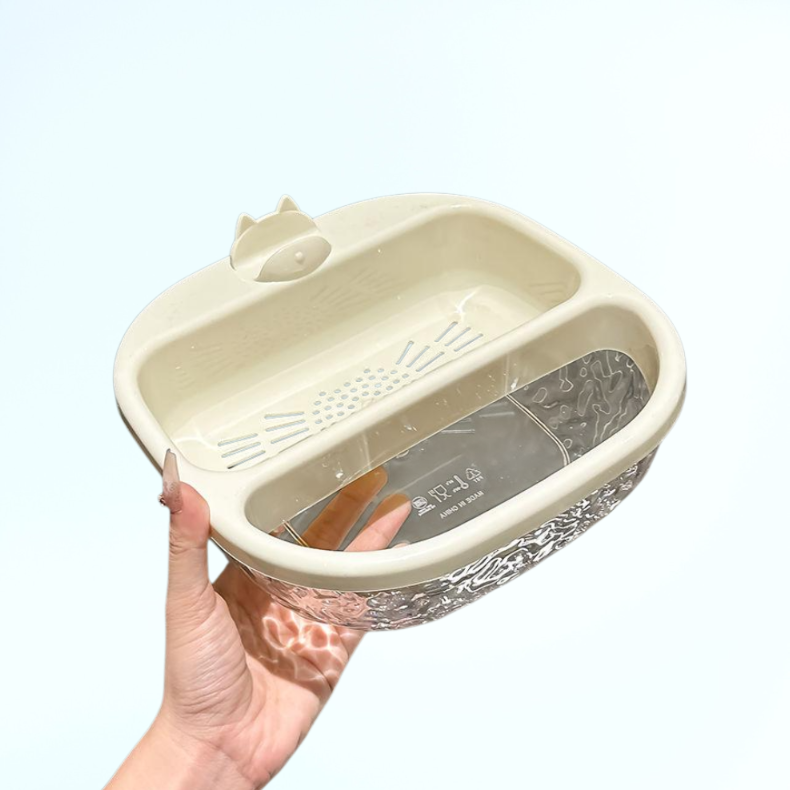 간식 건과류 상자 이중 배수 바구니