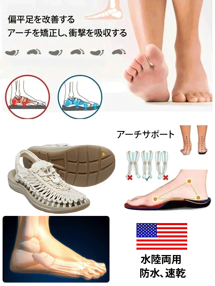 【オープンエアスニーカー】手編み風のビーチサンダル