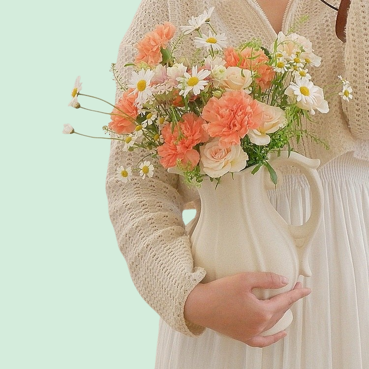 펜션 가정용 도자기 꽃병 수경 장식 연장 꽃꽂이 꽃병 카페 주전자 생활용품