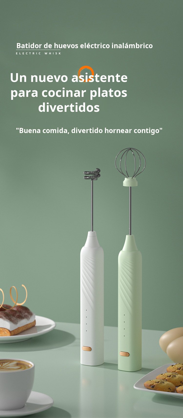 Espumador de leche inalámbrico en uso con café