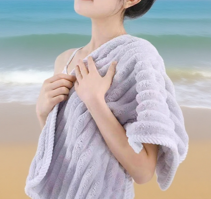 珊瑚絨毛巾柔軟觸感細節