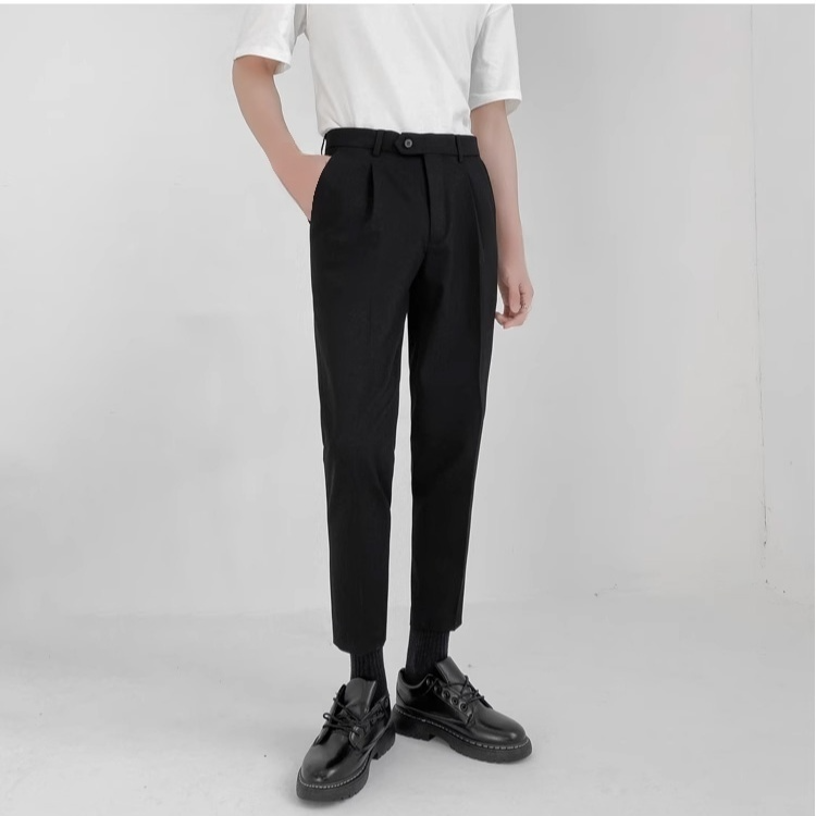 メンズ薄手速乾九分丈スラックス