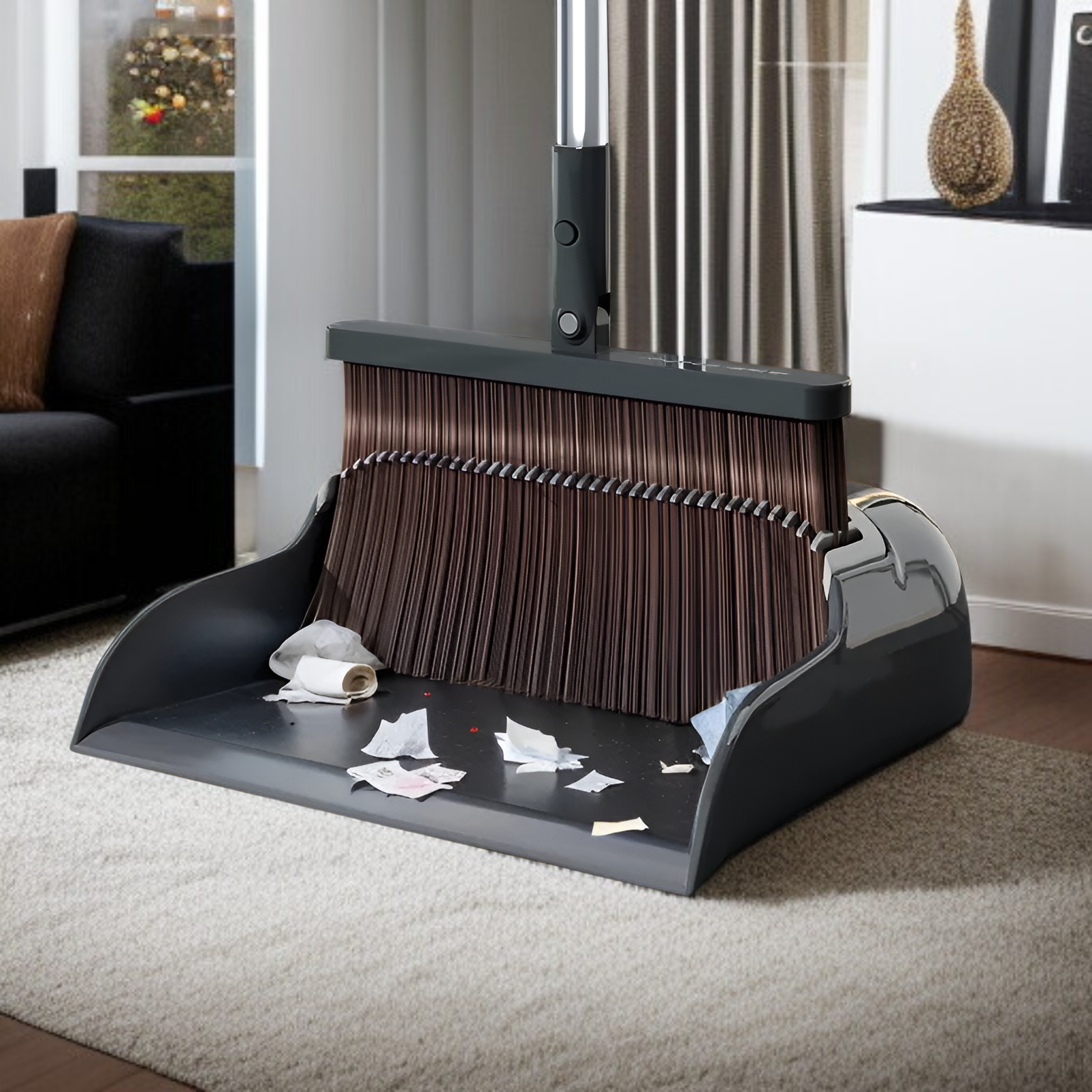 Jiabangshouの新しいほうきとちりとりのセットの組み合わせの掃除用ほうき柔らかい毛の家庭用ほうき掃除毛屋内ゴミ