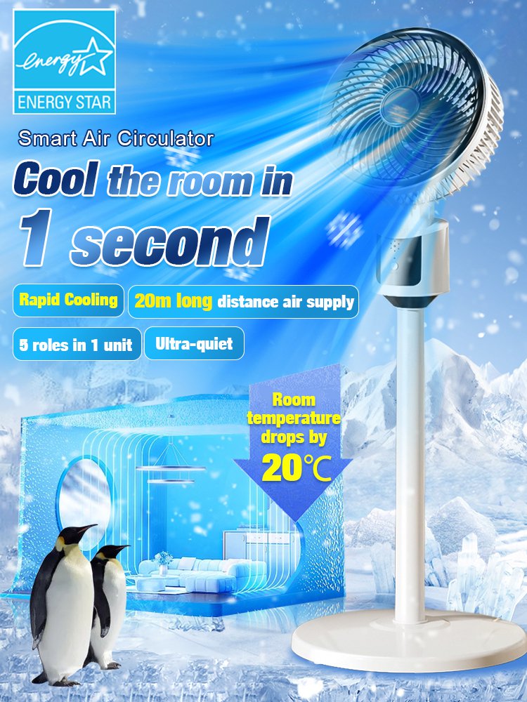 Ultra-quiet floor-standing energy-saving circulation fan