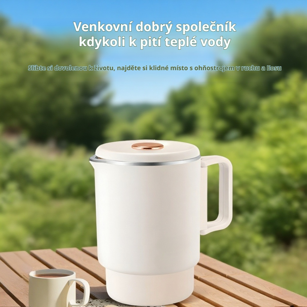 Skládací elektrická cestovní konvice, mini přenosná termokonvice