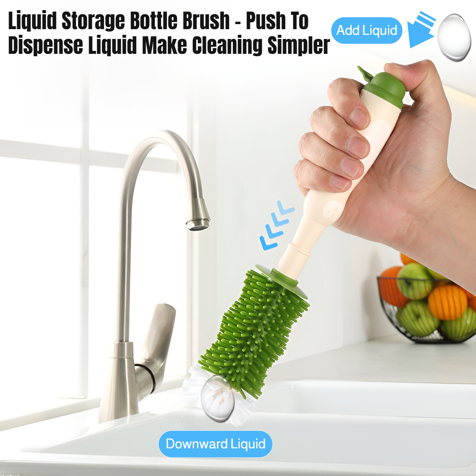 New liquid storage bottle brush multifunctional silicone nylon brush gap nipple long handle cleaning