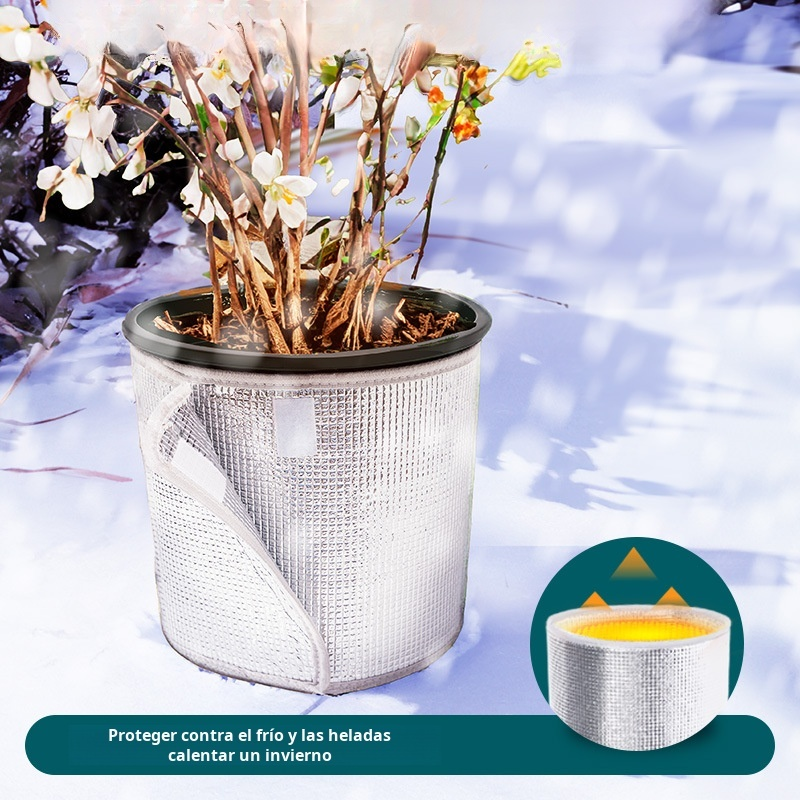 5 uds. Protector térmico para macetas, Velcro autoadhesivo, aislamiento térmico de doble cara, pelíc