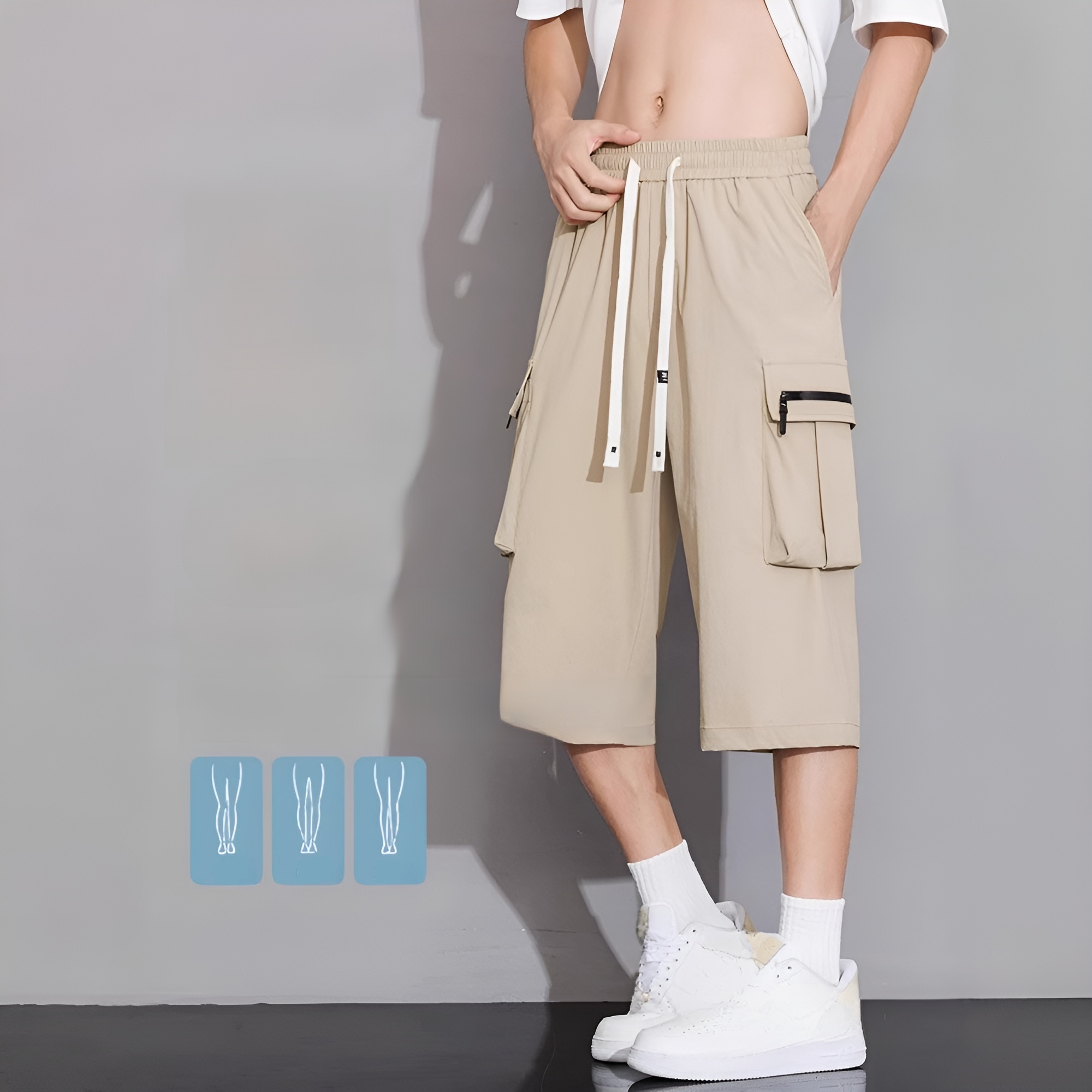 Pack de 7 shorts décontractés pour homme, style américain, pantalon court en soie glacée