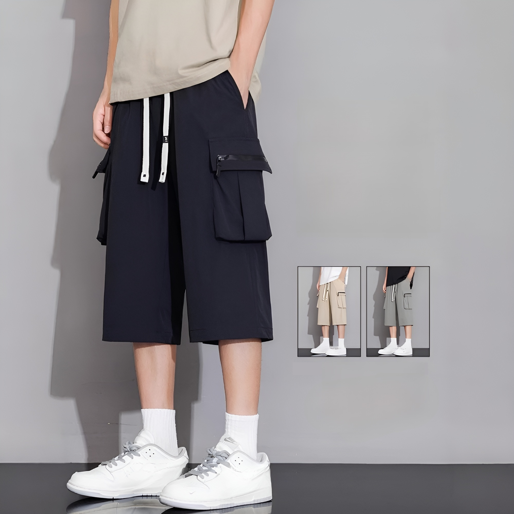 Pack de 7 shorts décontractés pour homme, style américain, pantalon court en soie glacée