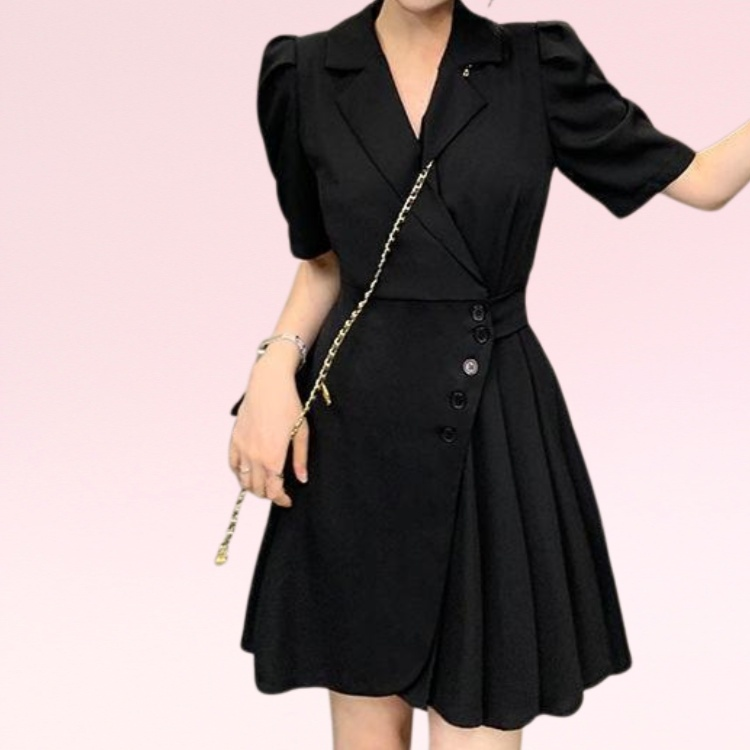 夏の女性のための不規則なスーツドレス、優しくて甘い、ウエストにぴったりフィット