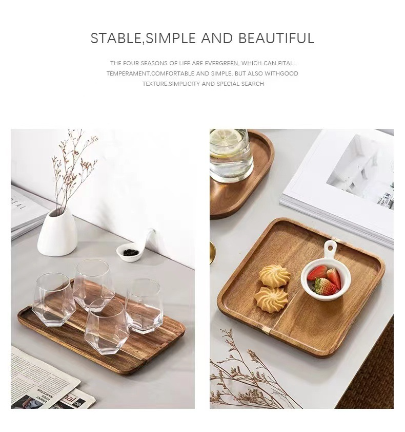 食卓を彩るおしゃれな木製デザートトレイ