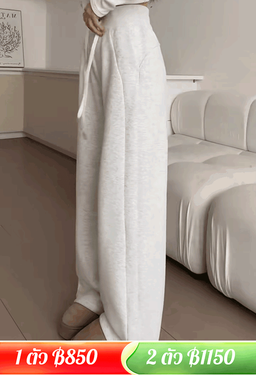 【กางเกงแมทช์ง่าย】กางเกงลำลองทรงตรงแมทช์ง่าย