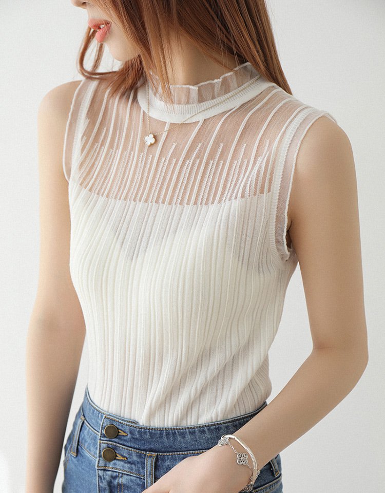 ハーフネックレースインナー