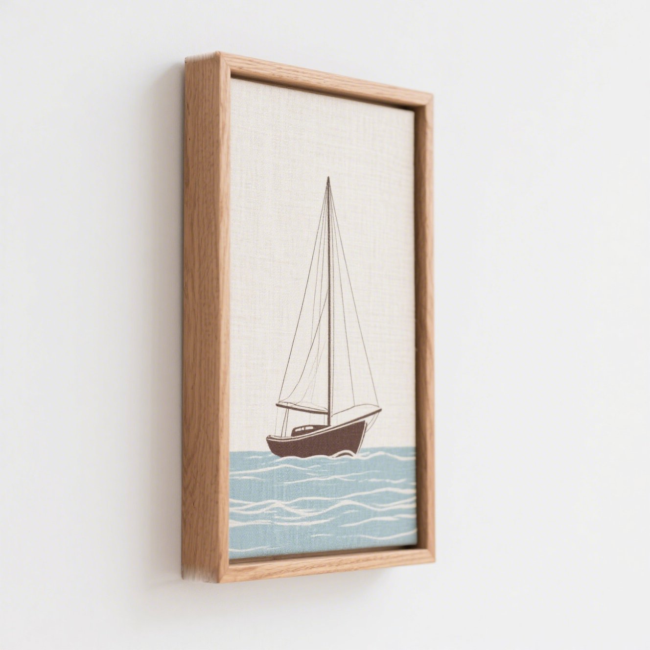 Detail plachetní lodě na dekorativním obrazu