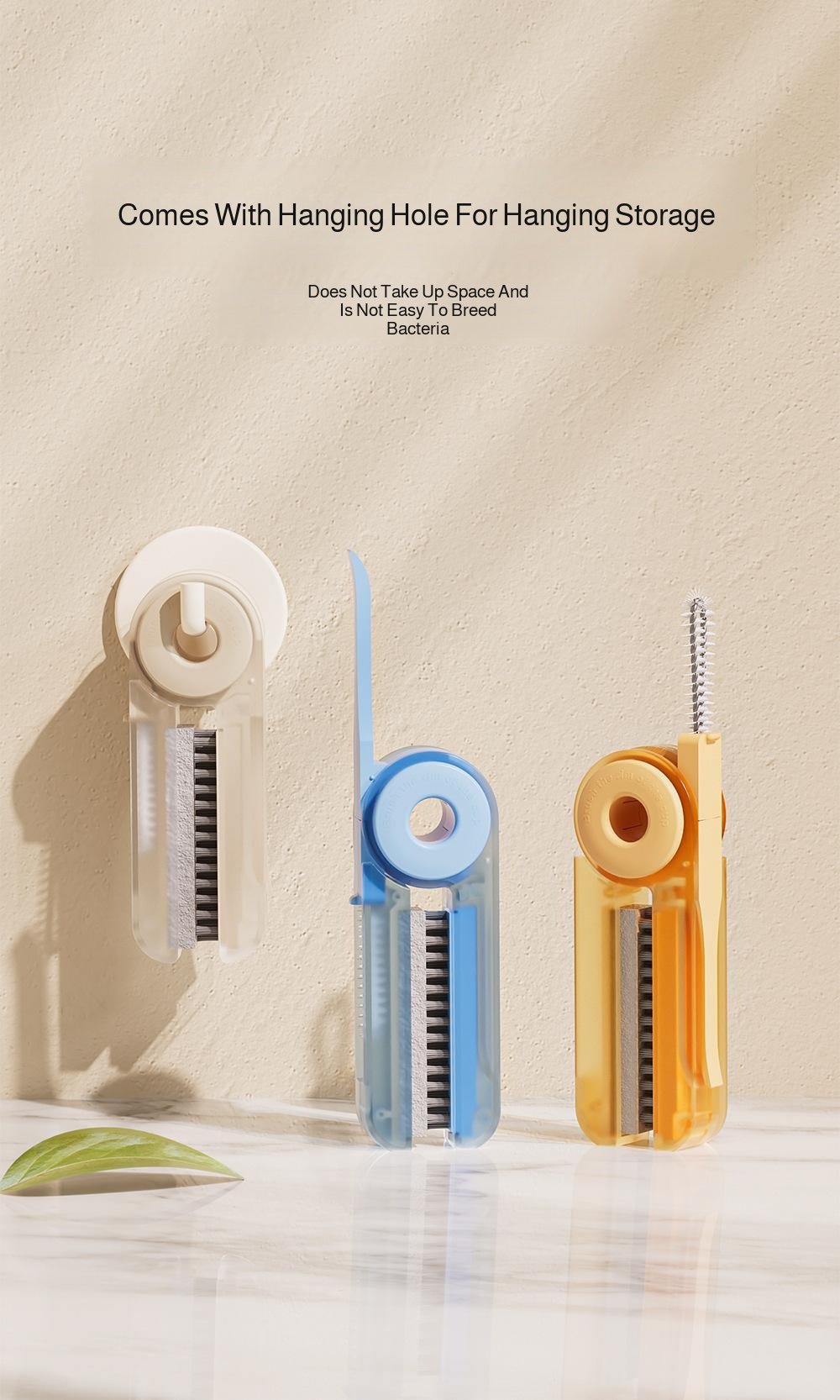 Complete four-in-one cup brush set displayed on kitchen counter