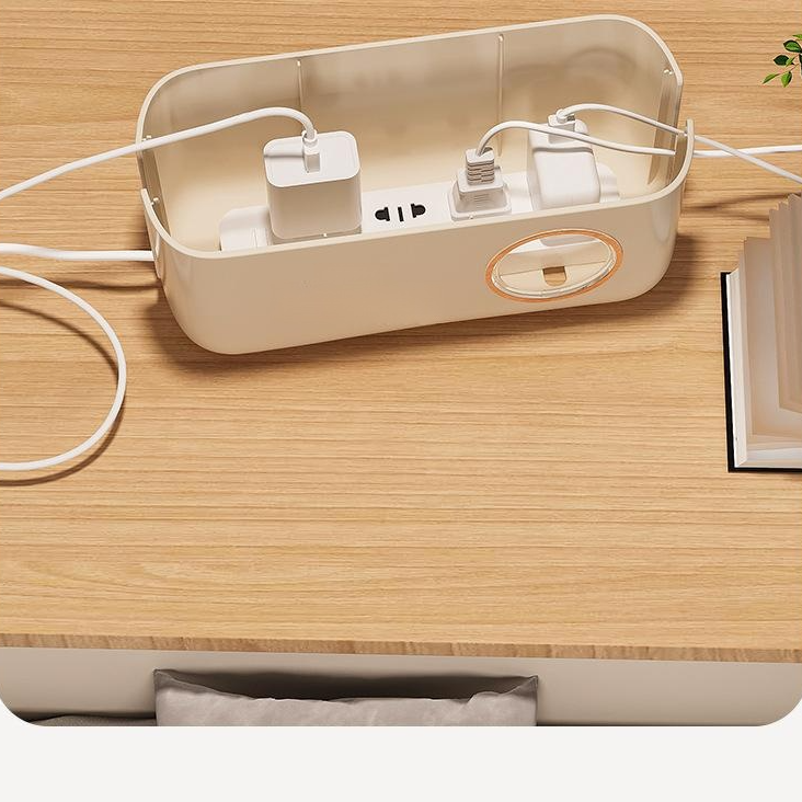 Stolní úložný box na kabely a mobilní nabíječky