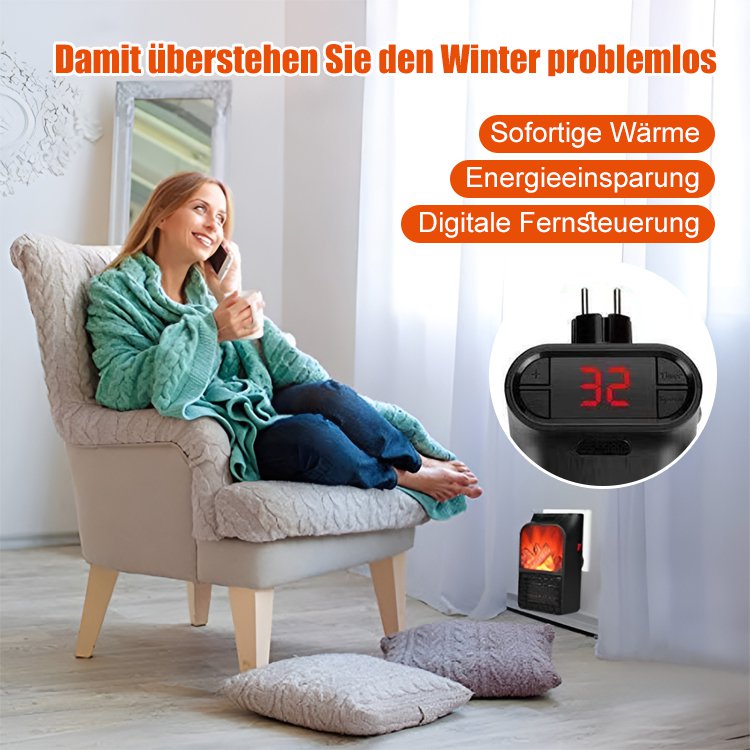 【1 kWh für 3 Tage】Energiesparender Schnellheizflammen-Heizer