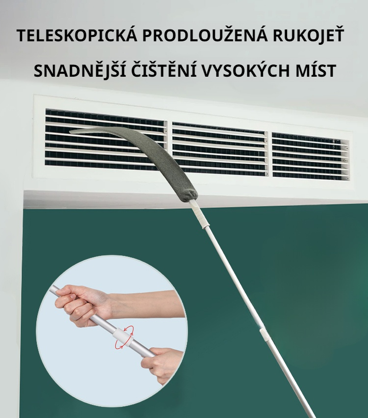 Český: Teleskopický kartáč na čištění pod postelí
