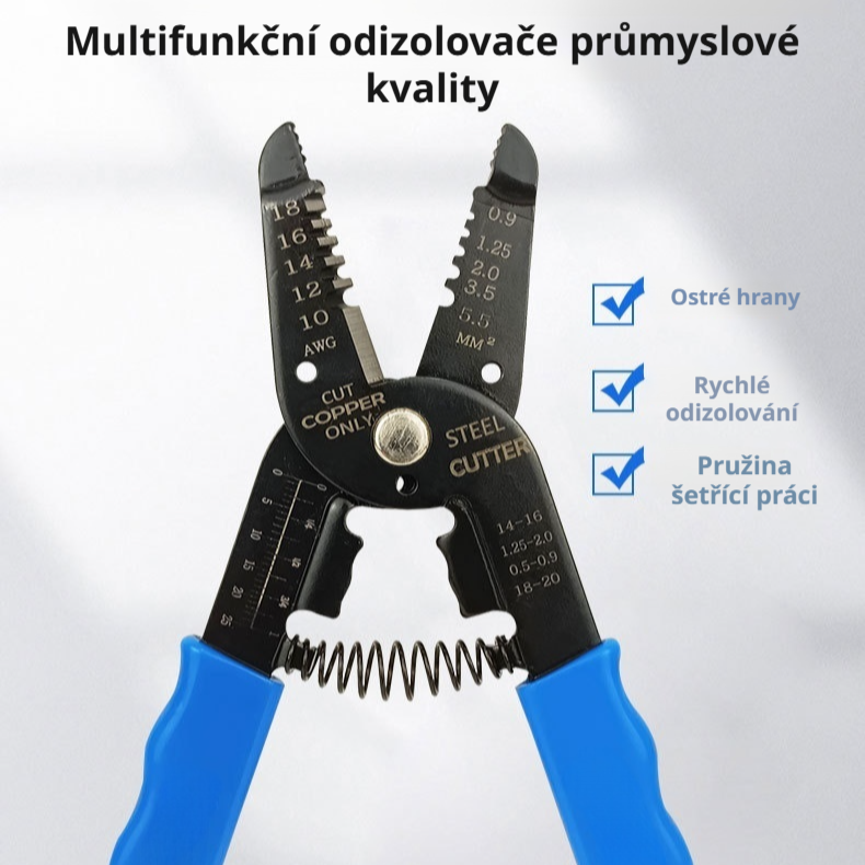 Odizolovací kleště s vysokoteplotním kalením, odolné proti opotřebení.