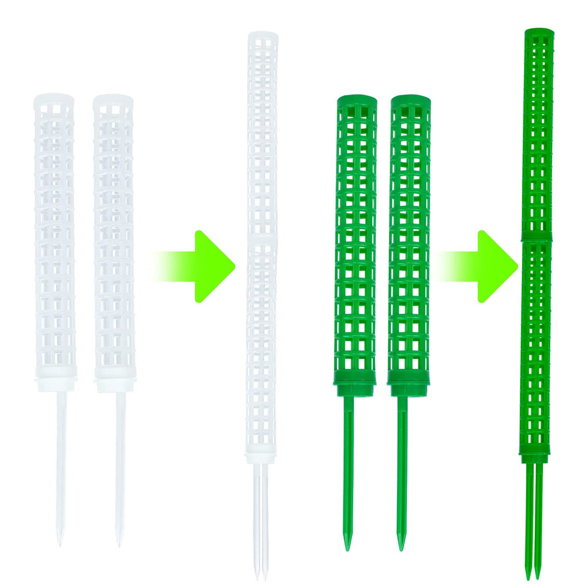 苔棒とヤシ棒を簡単に接合できるミズゴケ柱