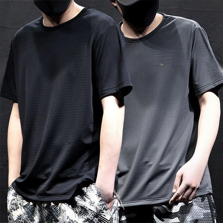 아이스 실크 루즈핏 남성 운동 티셔츠