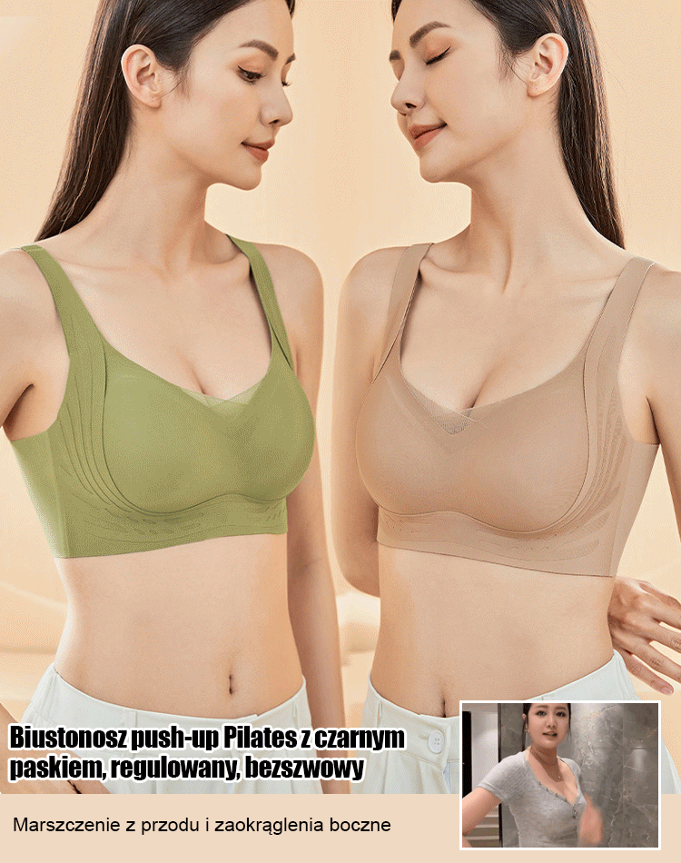 Czarna bielizna bezszwowa Pilates z regulowanym bandażem