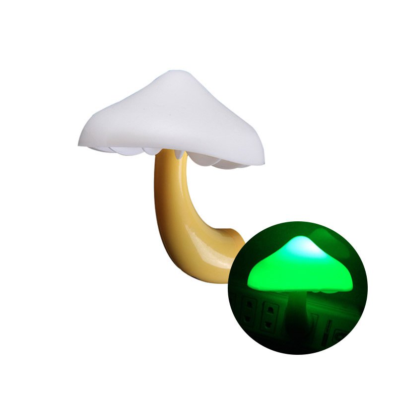 LED Night Lights Mushroom Shape Automatic Sensor Toilet Bedroom Decor Wall Lamps Light-control Senso
