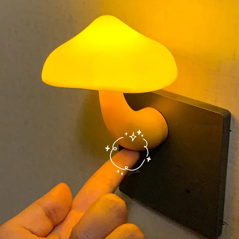LED Mushroom Night Light with Automatic Sensor for Bedroom