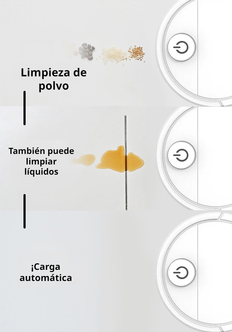 Vista superior del robot trapeador inteligente en funcionamiento