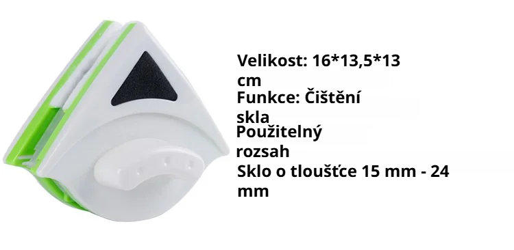 Detail magnetického čističe na okně