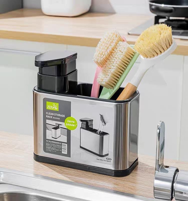 Space-saving integrated drain storage box for tableware