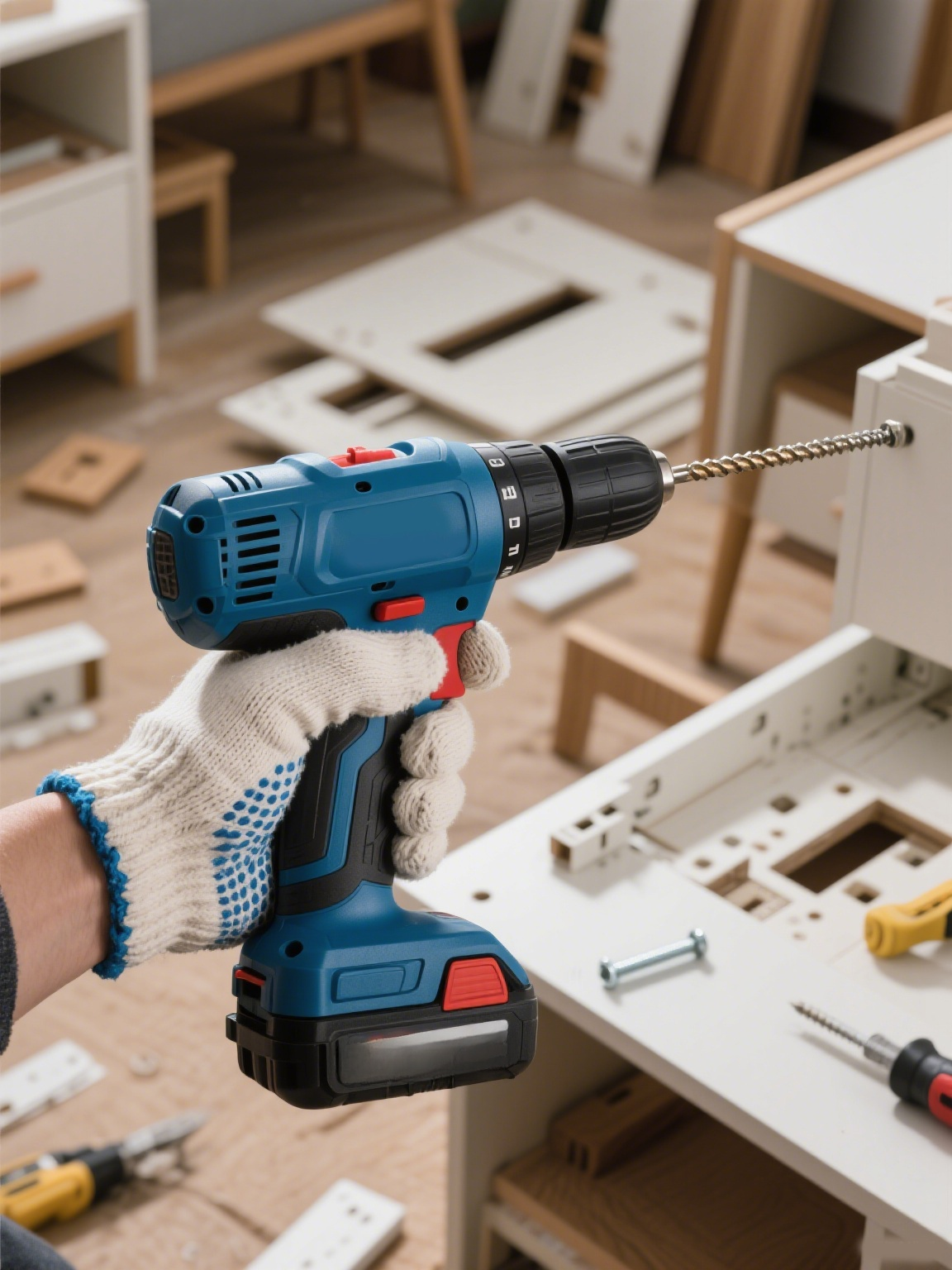 경량 디자인의 핸드 드릴 손에 쥔 사진