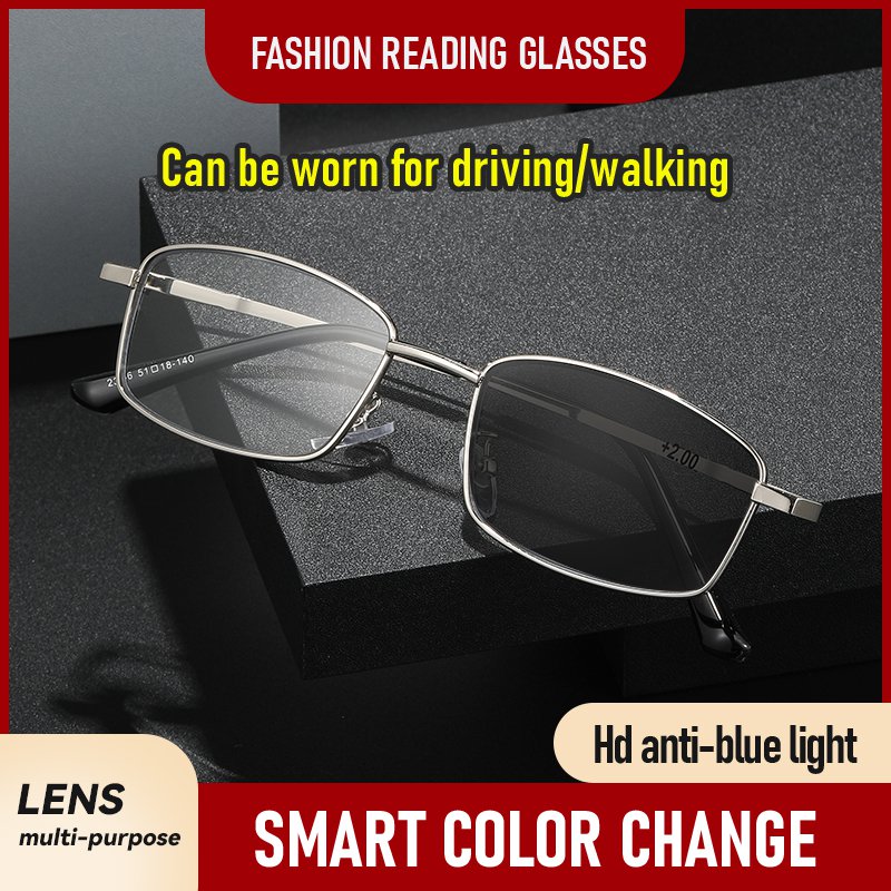 New multi-focal color-changing blue light blocking reading glasses
