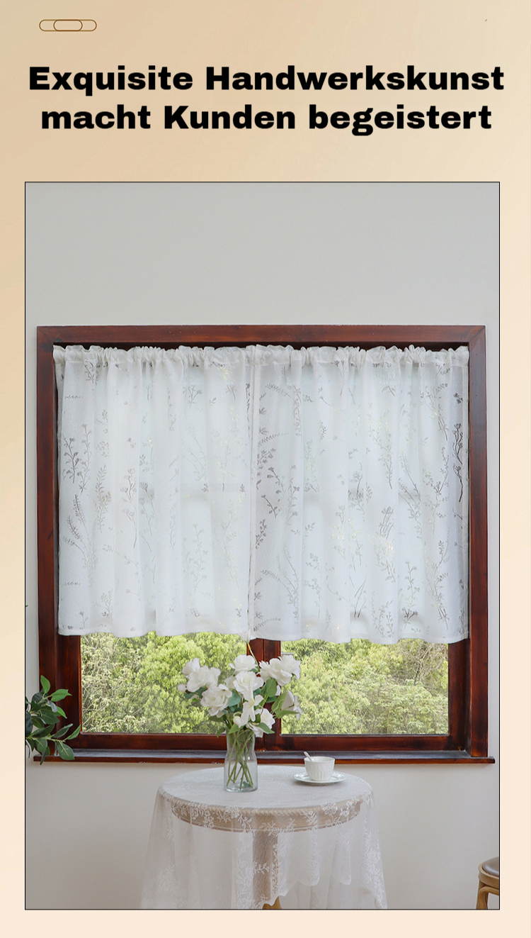 Pastorale amerikanische Lavendelblumenvorhänge Fenstervorhänge Französische weiße Spitze Wohnzimmer 