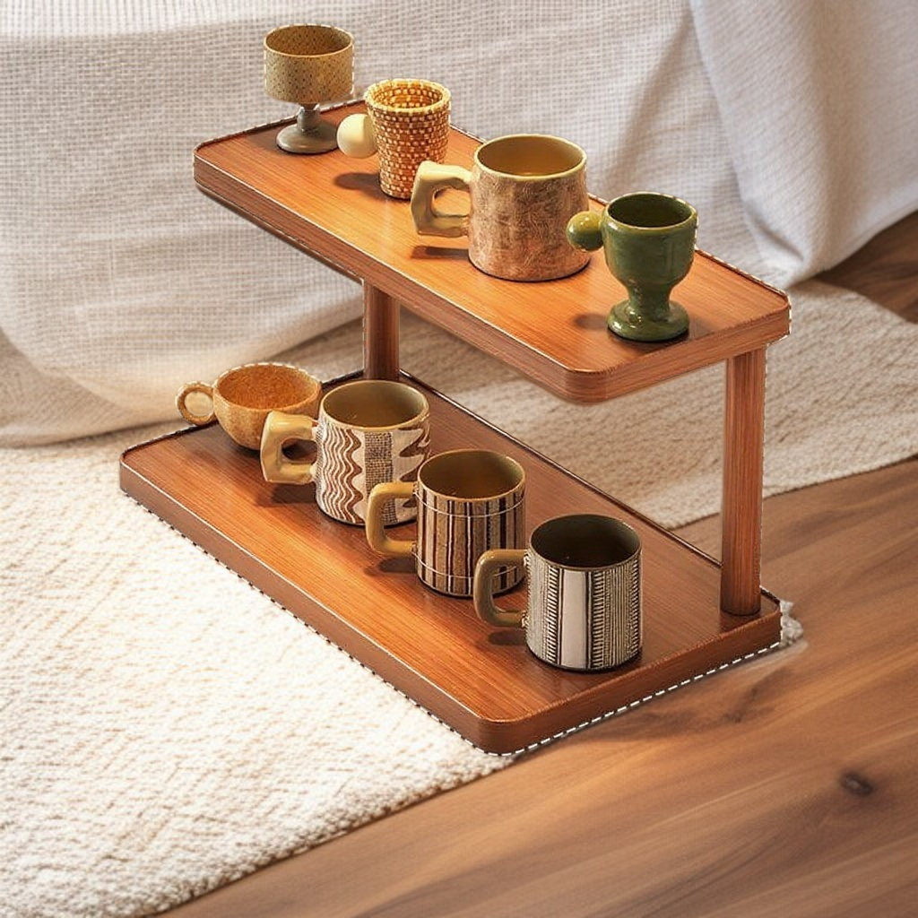 檯面雙層水杯置物架