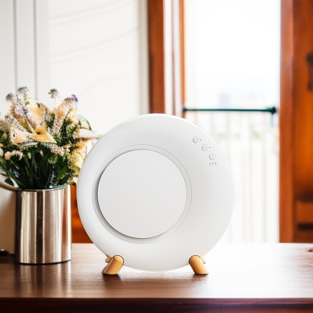 Vue rapprochée du déshumidificateur compact pour la maison