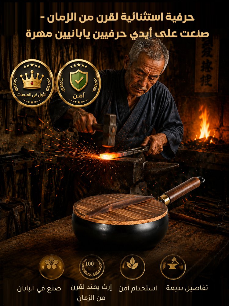 مقلاة عميقة مانعة للالتصاق بدون طلاء 