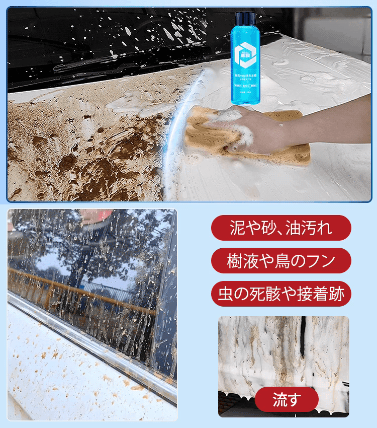 高発泡強力洗浄カーシャンプーワックス