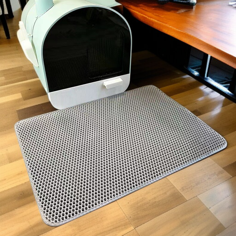 猫トイレマット 猫砂マット 猫砂取りマット 飛び散り防止 90x60CM 複数サイズ・色 猫マットトイレ 二重構造 マッサージ式 洗える・掃除簡単 EVA滑り止めマット 防水防カビ 臭さ防止 折り畳み